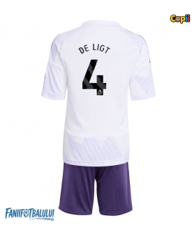 Manchester United Matthijs de Ligt #4 Echipament de Fotbal Replică 2025-26 Copii Deplasare (+ Șorturi)